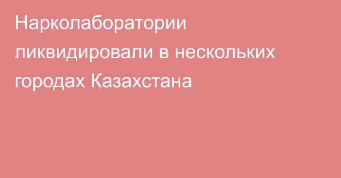 Нарколаборатории ликвидировали в нескольких городах Казахстана