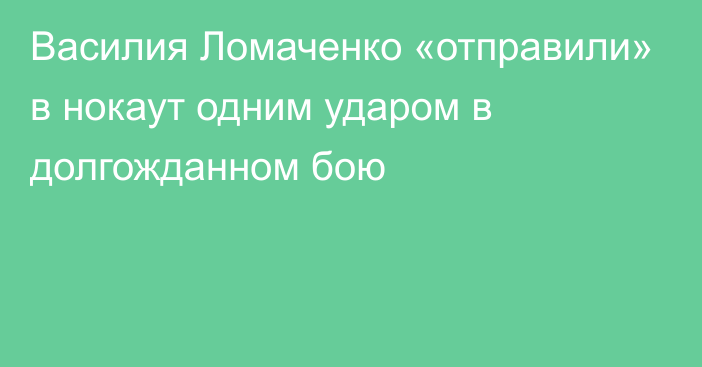 Василия Ломаченко «отправили» в нокаут одним ударом в долгожданном бою