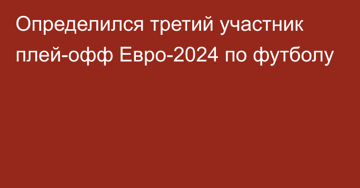 Определился третий участник плей-офф Евро-2024 по футболу