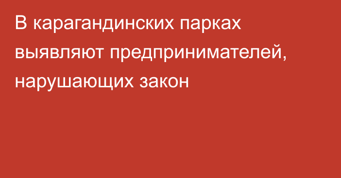 В карагандинских парках выявляют предпринимателей, нарушающих закон