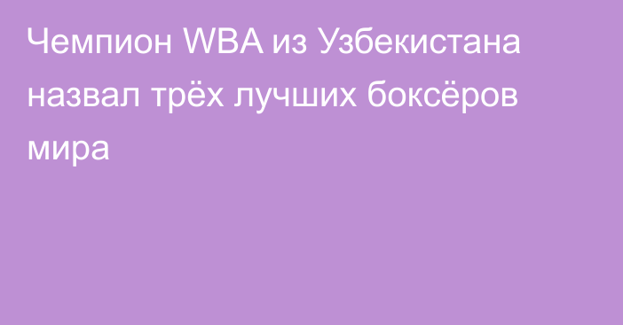 Чемпион WBA из Узбекистана назвал трёх лучших боксёров мира