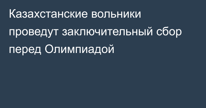 Казахстанские вольники проведут заключительный сбор перед Олимпиадой