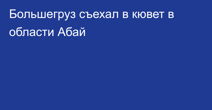 Большегруз съехал в кювет в области Абай