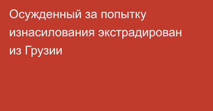 Осужденный за попытку изнасилования экстрадирован из Грузии