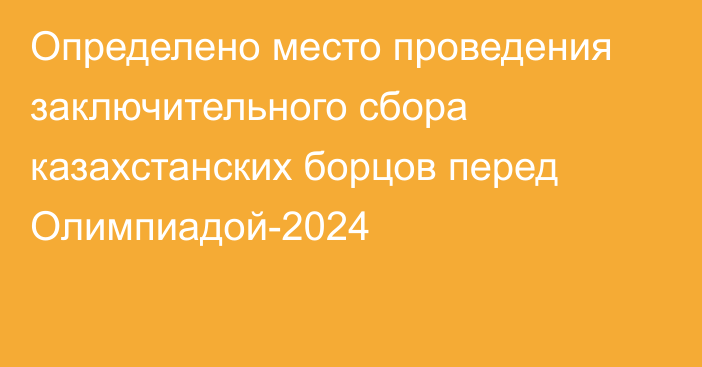 Определено место проведения заключительного сбора казахстанских борцов перед Олимпиадой-2024