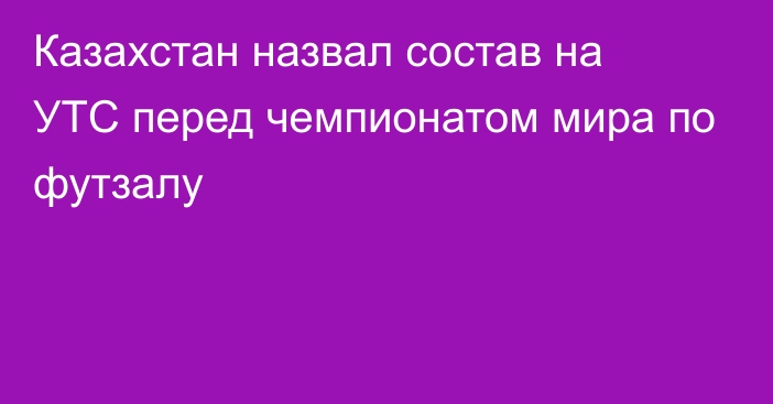 Казахстан назвал состав на УТС перед чемпионатом мира по футзалу