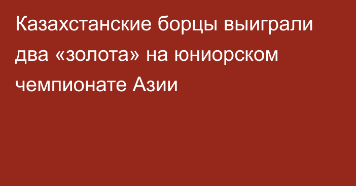 Казахстанские борцы выиграли два «золота» на юниорском чемпионате Азии