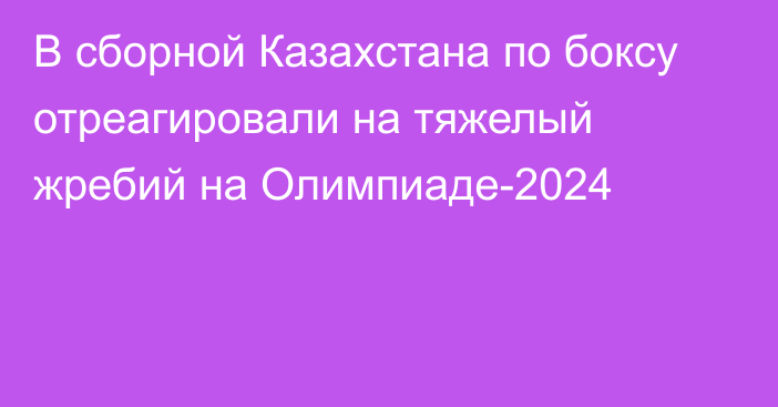 В сборной Казахстана по боксу отреагировали на тяжелый жребий на Олимпиаде-2024