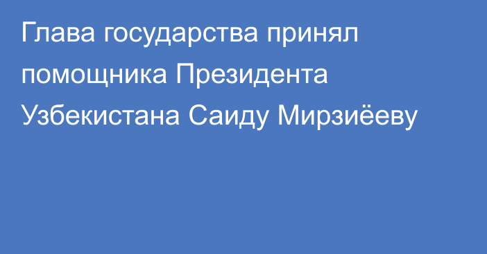 Глава государства принял помощника Президента Узбекистана Саиду Мирзиёеву