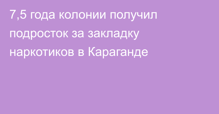 7,5 года колонии получил подросток за закладку наркотиков в Караганде