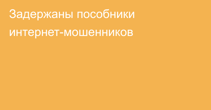 Задержаны пособники интернет-мошенников