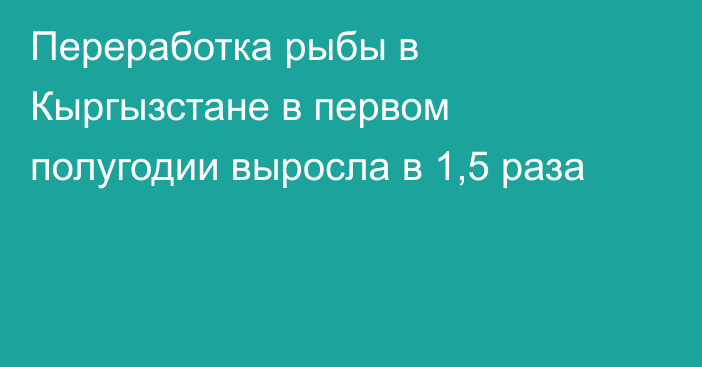 Переработка рыбы в Кыргызстане в первом полугодии выросла в 1,5 раза