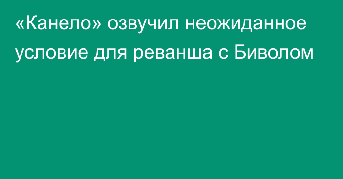 «Канело» озвучил неожиданное условие для реванша с Биволом