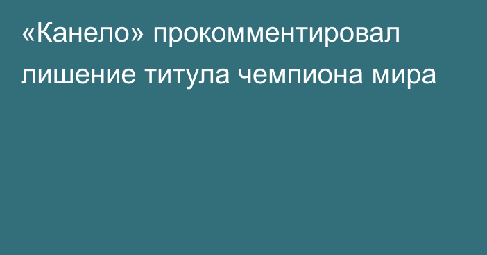 «Канело» прокомментировал лишение титула чемпиона мира