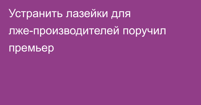 Устранить лазейки для лже-производителей поручил премьер