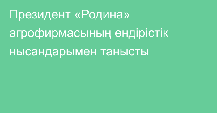 Президент «Родина» агрофирмасының өндірістік нысандарымен танысты