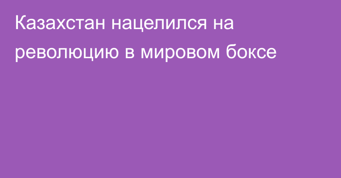 Казахстан нацелился на революцию в мировом боксе