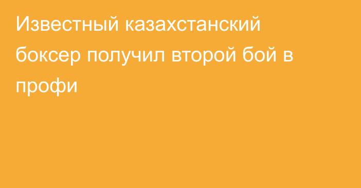 Известный казахстанский боксер получил второй бой в профи