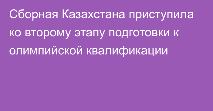 Сборная Казахстана приступила ко второму этапу подготовки к олимпийской квалификации