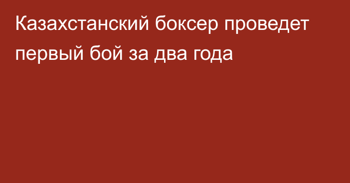 Казахстанский боксер проведет первый бой за два года