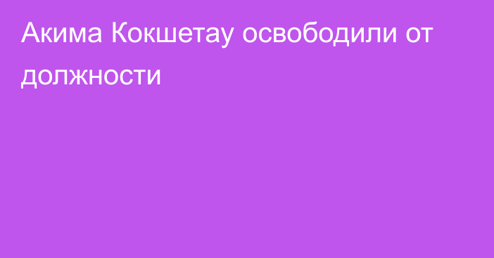 Акима Кокшетау освободили от должности