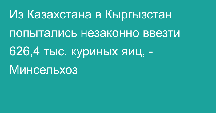 Из Казахстана в Кыргызстан попытались незаконно ввезти 626,4 тыс. куриных яиц, - Минсельхоз