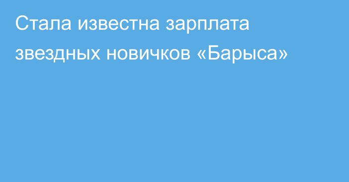 Стала известна зарплата звездных новичков «Барыса»