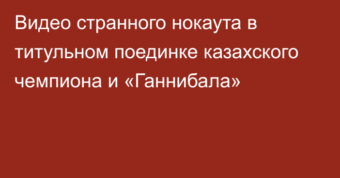 Видео странного нокаута в титульном поединке казахского чемпиона и «Ганнибала»