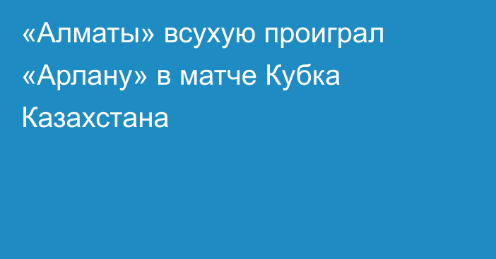 «Алматы» всухую проиграл «Арлану» в матче Кубка Казахстана