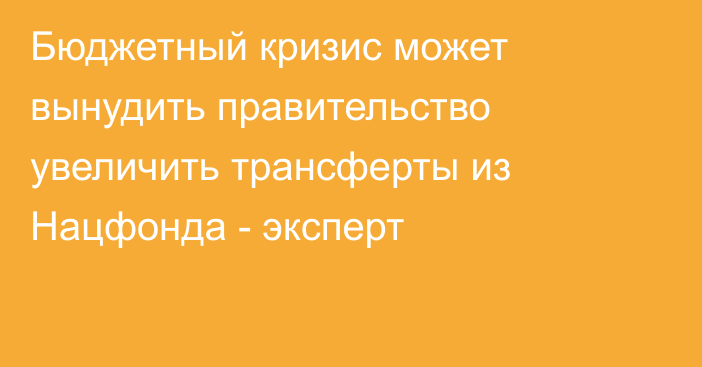 Бюджетный кризис может вынудить правительство увеличить трансферты из Нацфонда - эксперт