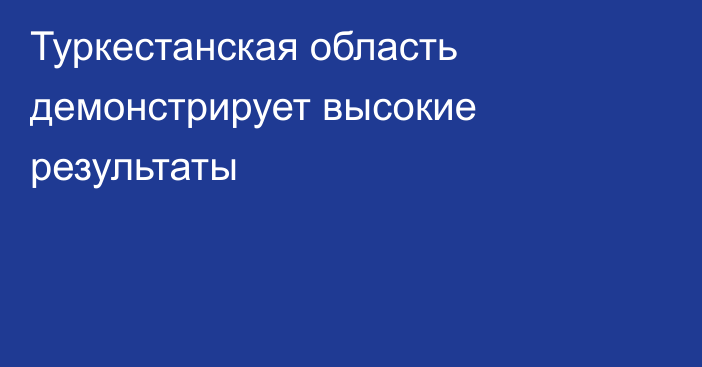 Туркестанская область демонстрирует высокие результаты