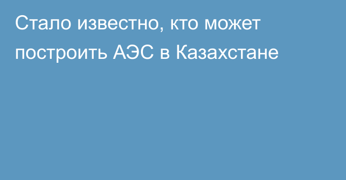 Стало известно, кто может построить АЭС в Казахстане