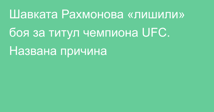 Шавката Рахмонова «лишили» боя за титул чемпиона UFC. Названа причина