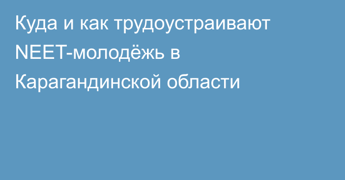 Куда и как трудоустраивают NEET-молодёжь в Карагандинской области