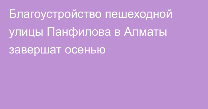 Благоустройство пешеходной улицы Панфилова в Алматы завершат осенью