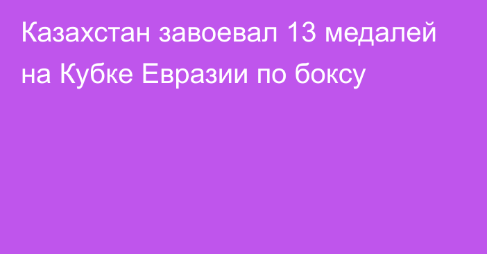 Казахстан завоевал 13 медалей на Кубке Евразии по боксу