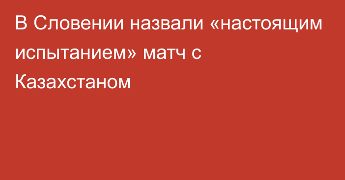 В Словении назвали «настоящим испытанием» матч с Казахстаном