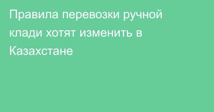 Правила перевозки ручной клади хотят изменить в Казахстане