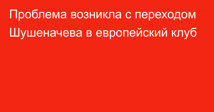 Проблема возникла с переходом Шушеначева в европейский клуб