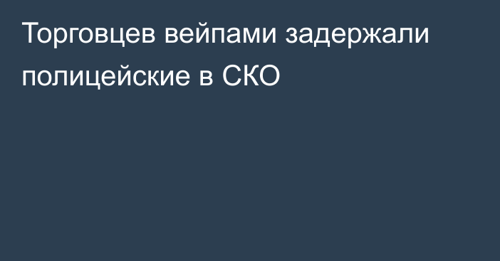 Торговцев вейпами задержали полицейские в СКО