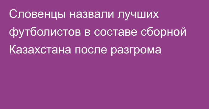 Словенцы назвали лучших футболистов в составе сборной Казахстана после разгрома