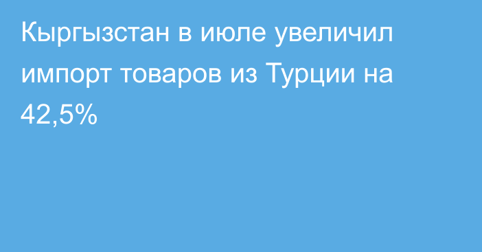 Кыргызстан в июле увеличил импорт товаров из Турции на 42,5%