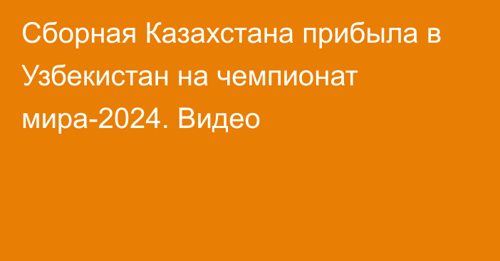 Сборная Казахстана прибыла в Узбекистан на чемпионат мира-2024. Видео