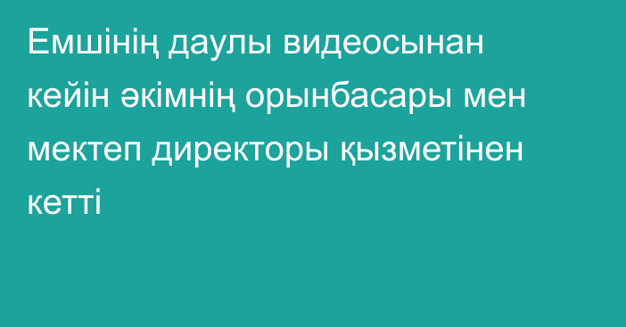 Емшінің даулы видеосынан кейін әкімнің орынбасары мен мектеп директоры қызметінен кетті