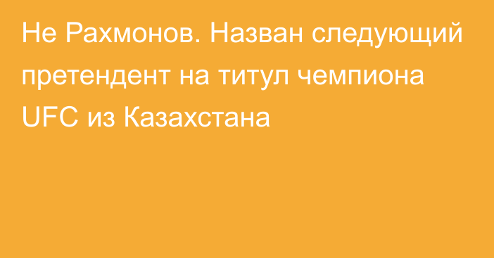 Не Рахмонов. Назван следующий претендент на титул чемпиона UFC из Казахстана