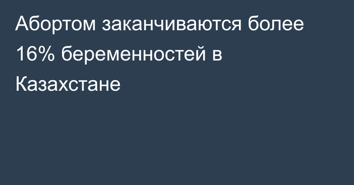 Абортом заканчиваются более 16% беременностей в Казахстане