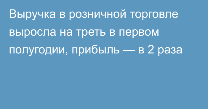 Выручка в розничной торговле выросла на треть в первом полугодии, прибыль — в 2 раза