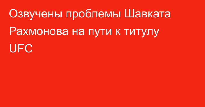 Озвучены проблемы Шавката Рахмонова на пути к титулу UFC