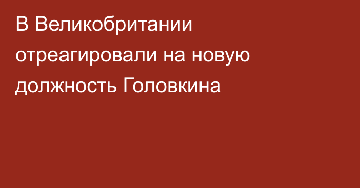 В Великобритании отреагировали на новую должность Головкина