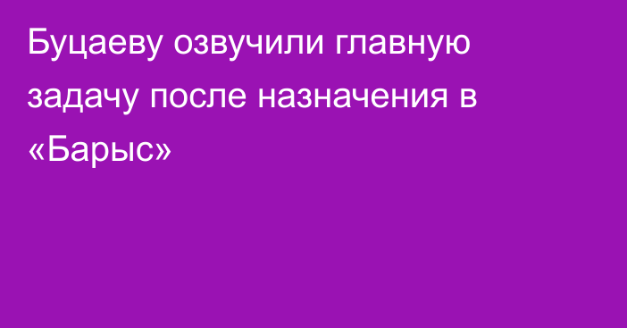 Буцаеву озвучили главную задачу после назначения в «Барыс»